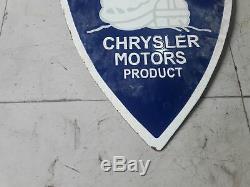 PORCELAIN CHRYSLER PLYMOUTH SIGN 21.5 X 29.5 INCH Double Sided