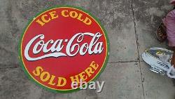 PORCELAIN COCA-COLA ENAMEL SIGN 30x30 INCHES DOUBLE SIDED