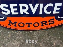 PORCELAIN ENAMEL DOUBLE SIDED SIGN 40x20 INCH UNITED SERVICE MOTORS