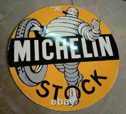 PORCELAIN MICHELIN ENAMEL SIGN 30x30 INCHES DOUBLE SIDED