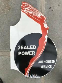 PORCELAIN SEALED POWER ENAMEL SIGN 30x21 INCHES DOUBLE SIDED WITH FLANGE