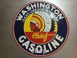 PORCELAIN WASHINGTON ENAMEL SIGN 30x30 INCHES DOUBLE SIDED