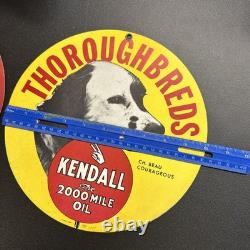 Pair Vintage Kendall Motor Oil Cardboard Double Sided Signs WOW- Hard To Find