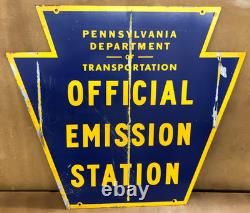 Pennsylvania official emission inspection station sign (double sided)