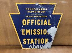 Pennsylvania official emission inspection station sign (double sided)