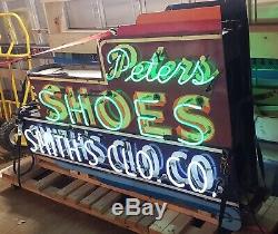Peter's Shoes Double Sided Porcelain Neon Sign (Free Delivery to Chicagoland)