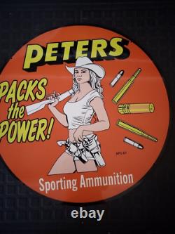 Peters Ammunition 30 In Double Sided Heavy Steel! Ammo Sign