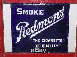 Piedmont Cigarettes Double Sided Embossed Porcelain Advertising Sign Wood Chair