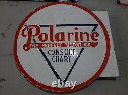 Polarine Porcelain Enamel Sign 24x24 Inches Double Sided With Flange