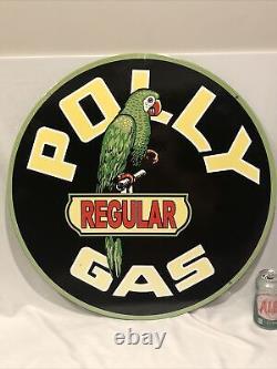 Polly Regular Gas Station 24 DSP Double Sided Porcelain Enamel Round Sign Oil