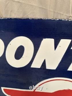 Pontiac Porcelain Enamel Advertising Sign Double Sided 32x 20