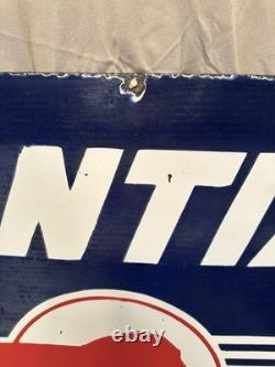Pontiac Porcelain Enamel Advertising Sign Double Sided 32x 20