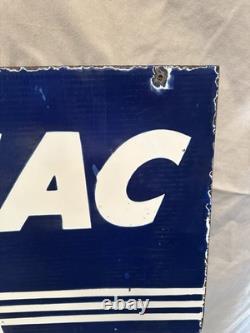 Pontiac Porcelain Enamel Advertising Sign Double Sided 32x 20