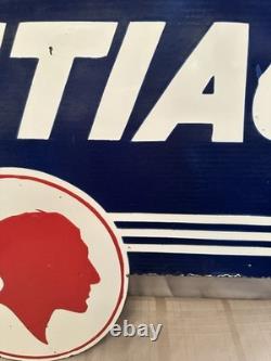 Pontiac Porcelain Enamel Advertising Sign Double Sided 32x 20