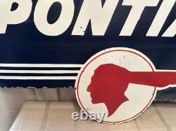 Pontiac Porcelain Enamel Advertising Sign Double Sided 32x 20