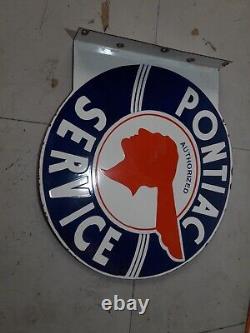 Pontiac Porcelain Enamel Sign 24x24 Inches Double Sided With Flange