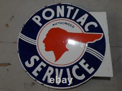 Pontiac Porcelain Enamel Sign 24x24 Inches Double Sided With Flange