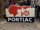 Pontiac V8 Dealership Double Sided Porcelain Sign