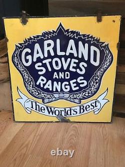 Porcelain Antique Double Sided Garland Stoves & Ranges Advertising Sign