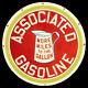 Porcelain Associated Gasoline Enamel Sign 36 Inches Double Sided