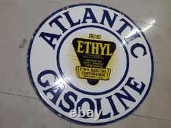 Porcelain Atlantic Enamel Sign 30x30 Inches Double Sided