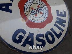 Porcelain Atlantic Gasoline Enamel Sign 36x36 Inches Double Sided