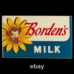 Porcelain Borden Enamel Sign 28x18 Inches Double Sided With Flange