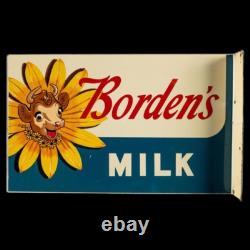 Porcelain Borden Enamel Sign 28x18 Inches Double Sided With Flange