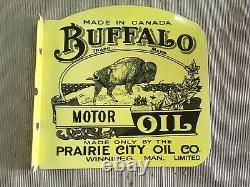 Porcelain Buffalo Enamel Sign 24x24 Inches Double Sided With Flange