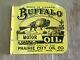 Porcelain Buffalo Enamel Sign 24x24 Inches Double Sided With Flange