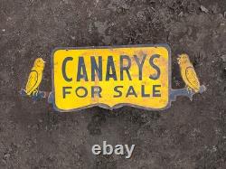 Porcelain Canarys Enamel Sign 36x16 Inches Double Sided