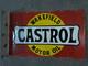 Porcelain Castrol Enamel Sign 28x16 Inches Double Sided With Flange