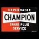 Porcelain Champion Enamel Sign 18x12 Double Sided With Flange