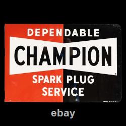 Porcelain Champion Enamel Sign 18x12 Double Sided With Flange