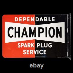 Porcelain Champion Enamel Sign 18x12 Double Sided With Flange