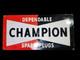 Porcelain Champion Enamel Sign 42 Inches Die Cut Double Sided