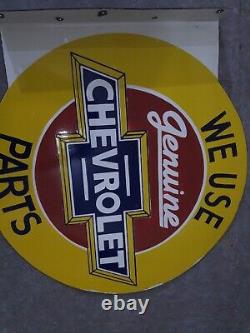 Porcelain Chevrolet Enamel Sign 18x18 Inches Double Sided With Flange