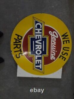 Porcelain Chevrolet Enamel Sign 18x18 Inches Double Sided With Flange