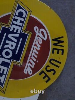 Porcelain Chevrolet Enamel Sign 18x18 Inches Double Sided With Flange