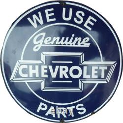 Porcelain Chevrolet Enamel Sign 30x30 Inches Double Sided