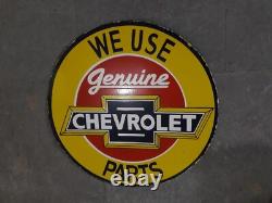 Porcelain Chevrolet Enamel Sign 30x30 Inches Double Sided