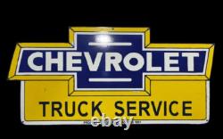 Porcelain Chevrolet Enamel Sign 36x20 Inches Double Sided
