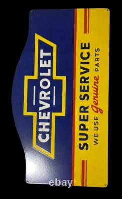 Porcelain Chevrolet Enamel Sign 36x20 Inches Double Sided