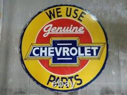 Porcelain Chevrolet Enamel Sign 36x36 Inches Double Sided