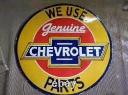 Porcelain Chevrolet Enamel Sign 36x36 Inches Double Sided