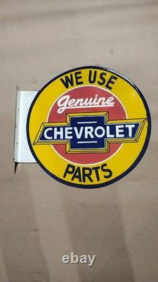 Porcelain Chevrolet Enamel Sign Size 18 Inches Flange double sided