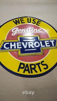Porcelain Chevrolet Enamel Sign Size 18 Inches Flange double sided