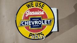 Porcelain Chevrolet Enamel Sign Size 18 Inches Flange double sided