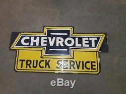 Porcelain Chevrolet Truck service Sign 36 X 18 Inches double sided