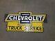Porcelain Chevrolet Truck Service Sign 36 X 18 Inches Double Sided